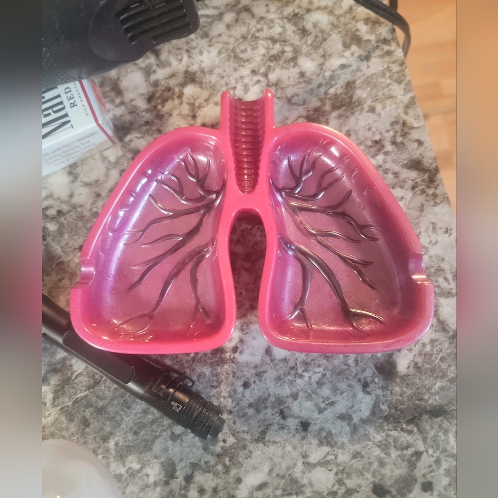 Lung shaped ash tray